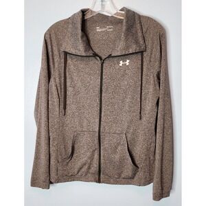 Under‎ Armour Women's HeatGear Zip Up Jacket Athletic Casual Gray Lightweight  M
